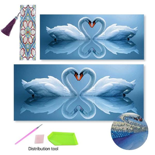 

5d diy mosaic art needlework diamond painting swan rhinestone cross stitch animal wedding crystal diamond swans embroidery