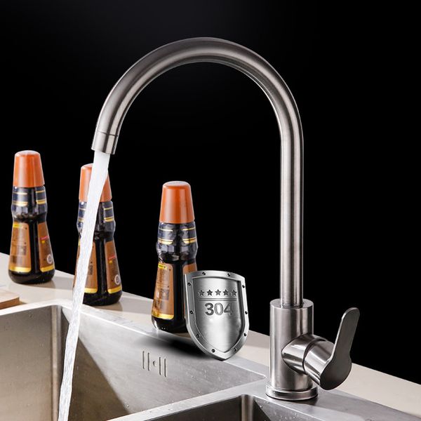 

new 360 degree stainless steel rotating kitchen garden sink and cold water faucet gourd type bathroom single handle brushed nickel