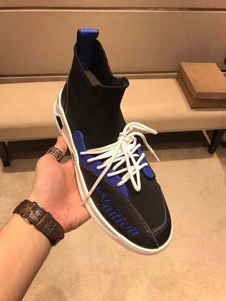 

fashion classic designer brand men platform casual sports shoes ace striped ribbon leather ankle boots canvas shoes eur 38-44, Black
