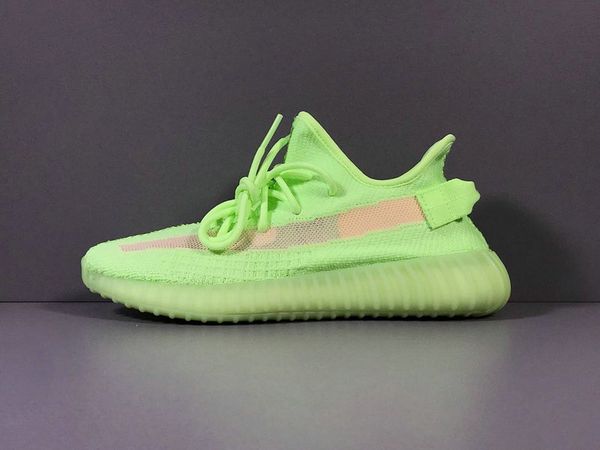 

glow in the dark man designer athletic shoes amazing spring kanye west woman fashion sport sneakers come with double box, White;red