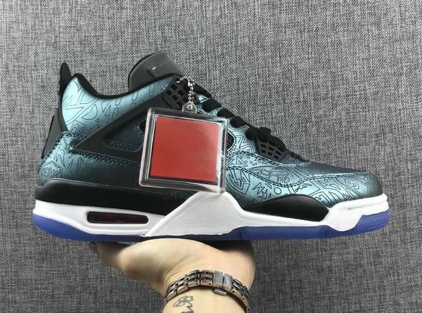 

with box 4s dark green chrome metallic silver man basketball designer shoes new comfort iv laser fashion athletic trainers good quality