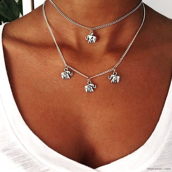 

Women's Specialties Fashion Multi-layer Necklace Elephant Pendant Necklace Female Jewelry
