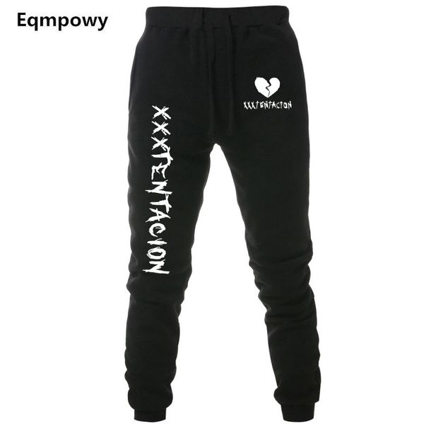 

xxxtentacion men's fitness joggers track pants men trousers hip hop casual pants 2018 autumn fleece thickening skinny sweatpants, Black