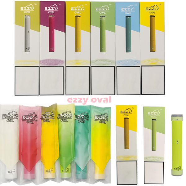 

Ezzy OVAL Одноразовые Vape Pen Устройство Бобы Vapes Starter Kits 280mAh Аккумулятор Емкость 1,3 мл Одноразовая Электронная сигарета Vape Слейте Vapor