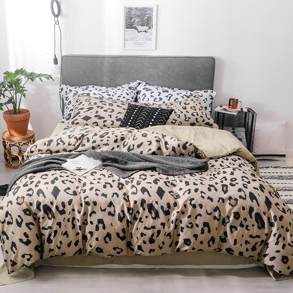 Comforter Bedding Set Luxury Tencel Bed Set Queen Size Panther