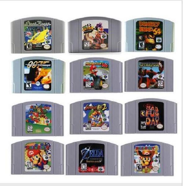 

2020 new repro video game cartridges for n64 console,stunt race,mario kart 64,super smash bros,conker's bad fur day