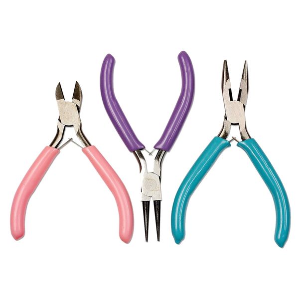 

3pcs diy craft and jewelry tool pliers chain nose plier cutter plier round nose for beading jewelry making