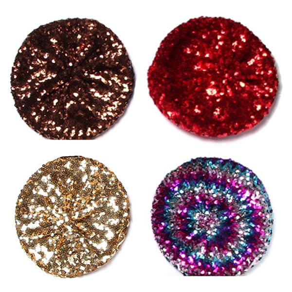 

women sequins hat shiny costume jazz glitter dance beret round cap ladies fashion accessories beanie, Blue;gray