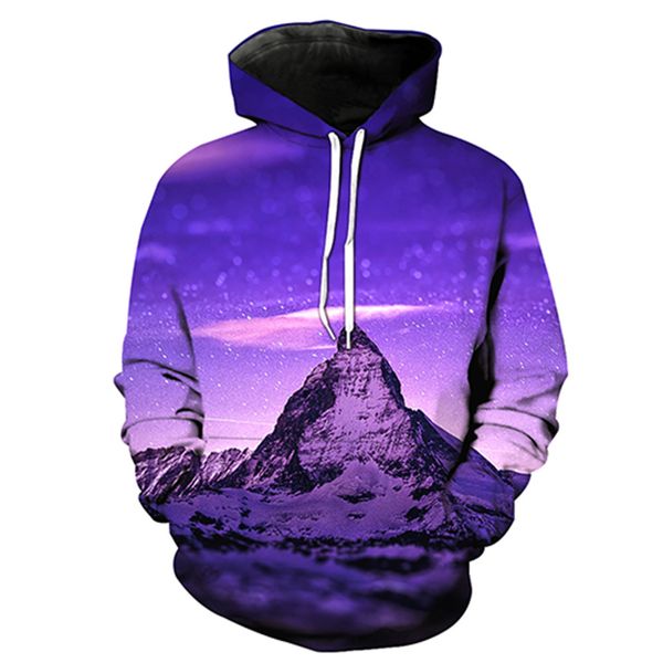 

foreign trade 3d printing iceberg pocket turtleneck men's tide hat men's wear, Black