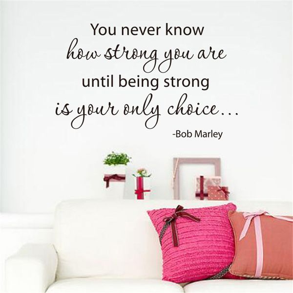 

you never konw how strong you are bob marley art vinyl mural home decal sticker