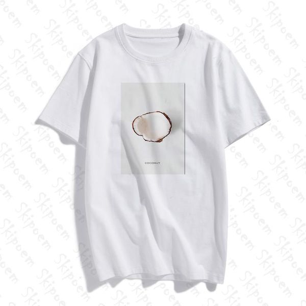 

fruit art кокосовое футболки женщины tumblr gothic punk harajuku kawaii урожай хлопка плюс размер с коротким рукавом одежда tee shirt femme, White