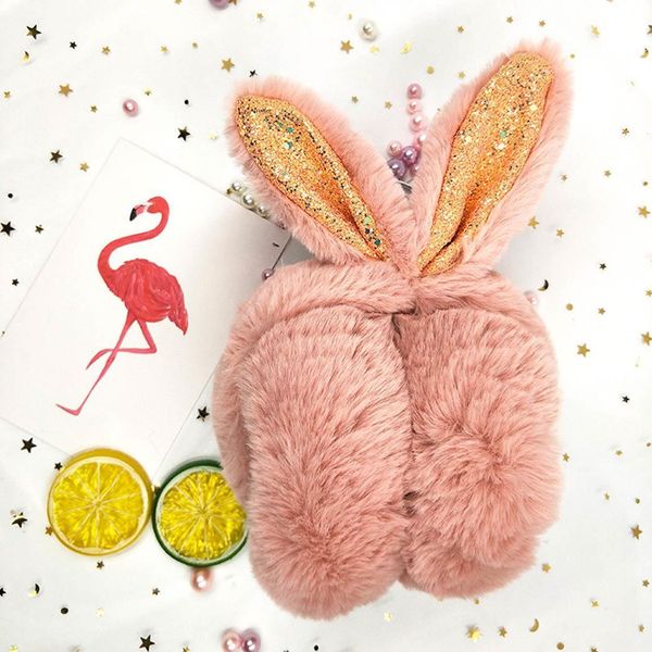

new winter cozy ear warmers headband cute ear-shaped ear muffs for earmuffs earmuffs sequin women, Blue;gray