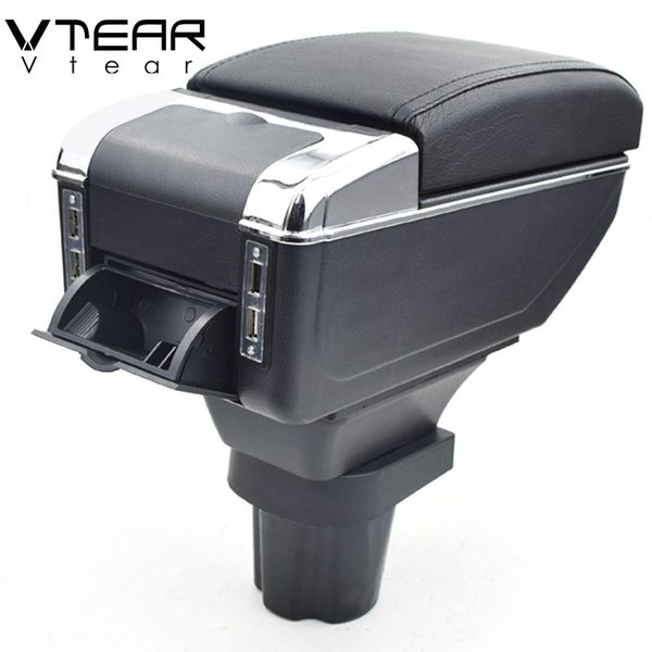 

vtear for mitsubishi colt armrest box usb charging heighten double layer central store content cup holder ashtray accessories