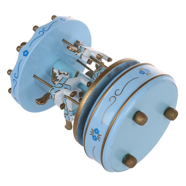 

musical carousel horse wooden carousel music box toy child baby light blue game