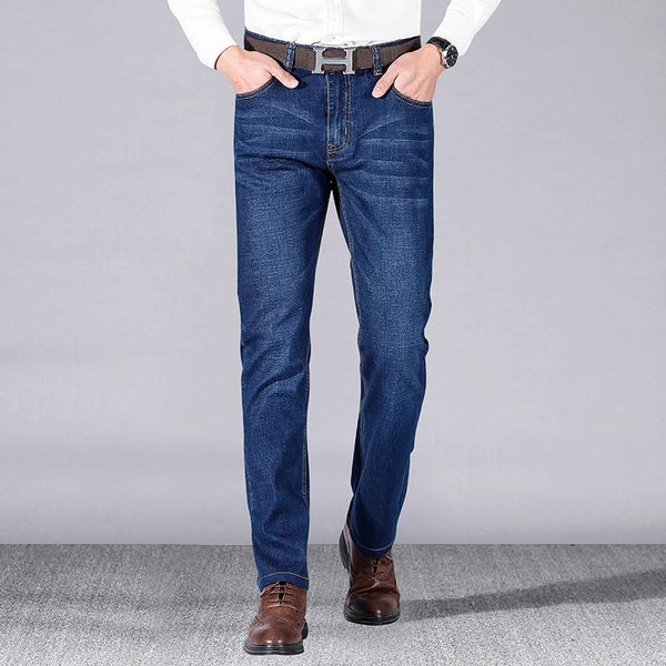 

sulee brand 2018 new spring summer fashion jeans men causal denim pants long trousers slim fit brand clothing, Blue