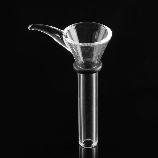 Accessori per fumatori bong in vetro Scivoli maschili e stelo femmina a imbuto con stelo in gomma nera per pipe ad acqua