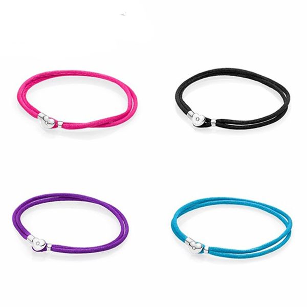 

mandy s925 silver black pink purple blue bracelet time bracelet rope series begins to send women, White