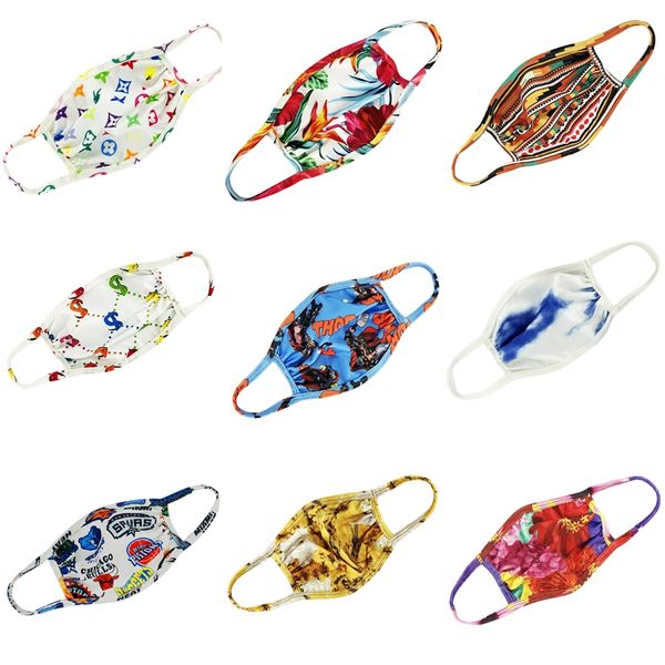 

in stock reusable washable cloth face mask individual package designer printed masks kids masks #792, Black