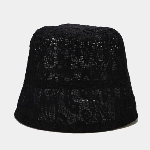

2020 new style solid color lace flower bucket hat fisherman hat outdoor travel sun cap hats for men and women 187