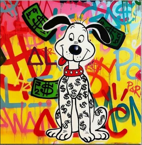 

alec monopoly urban art money dog home decor handcrafts /hd print oil painting on canvas wall art canvas pictures 1015