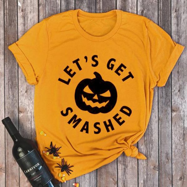 

men's tees lets get smashed man t-shirt pumpkin halloween slogan tees holiday party graphic grunge tumblr t shirts hipster short sleev, White;black
