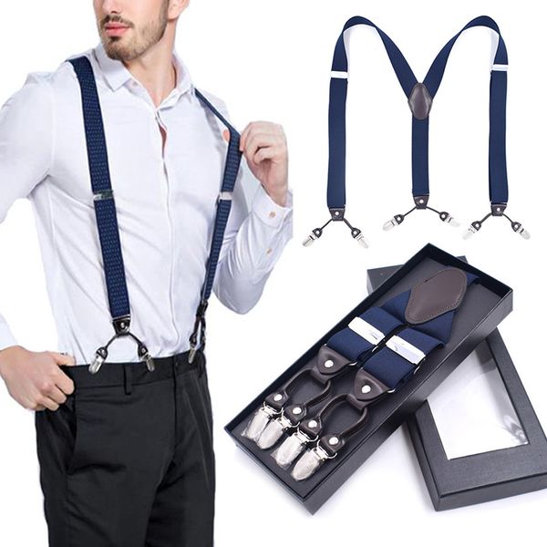 

back suspenders for men with heavy duty clips wide adjustable elastic braces for pants ty53, Black;brown