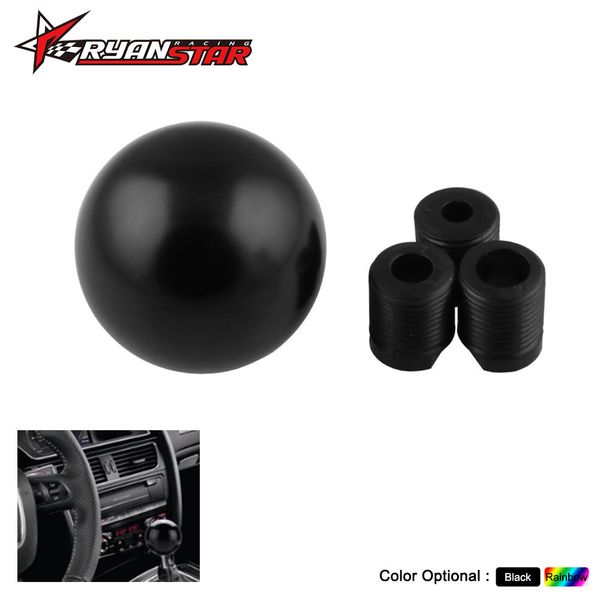 

universal aluminum pure black round ball nickel round shift knob lever heavy weighted metal sk113