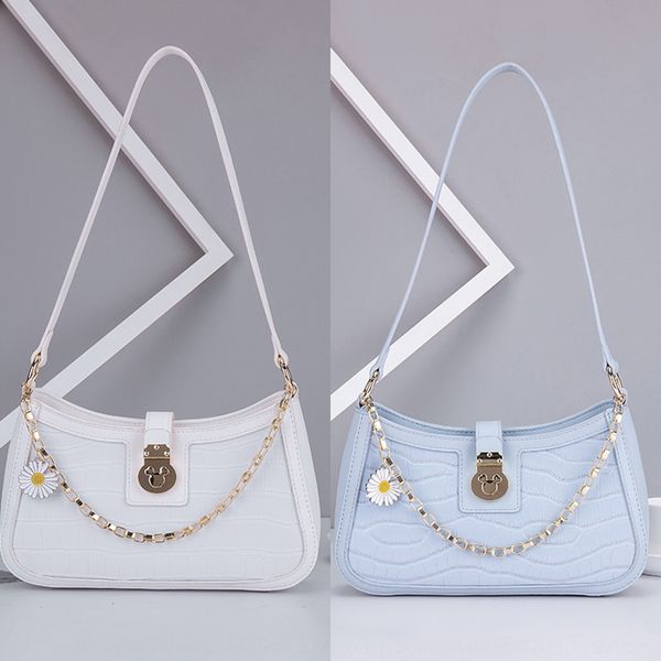 

french niche medieval magic shoulder hand 2020 crocodile pattern women's hand bag shoulder armpit bag, White