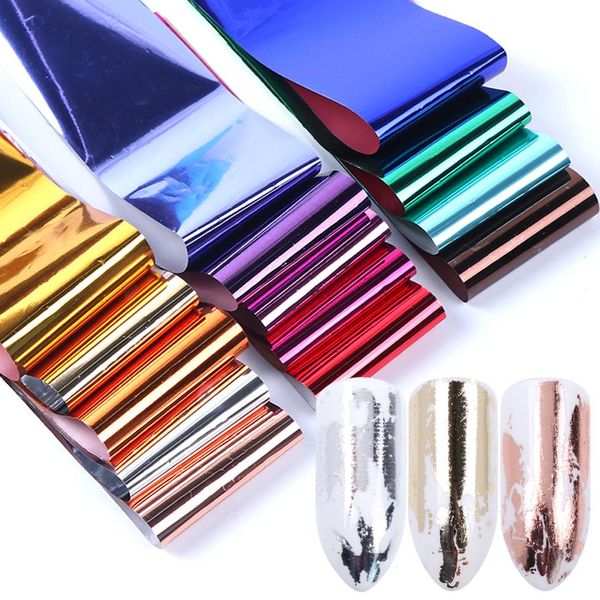 

14pcs foils nail art holographic transfer wraps sticker nail decals charm rose gold champagne starry paper manicure tips ji996, Black