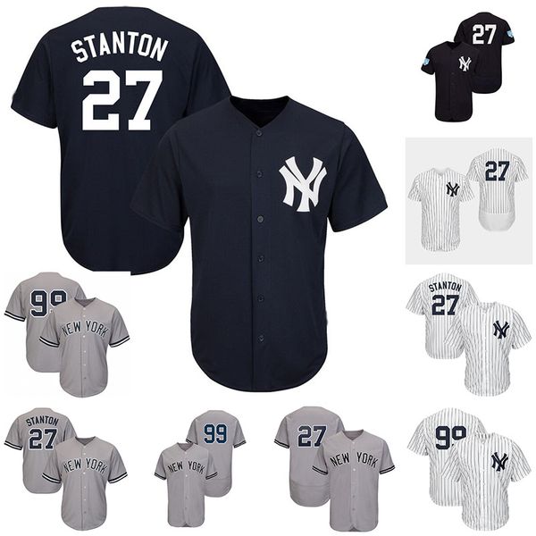 

Cheap Mens Baseball Jerseys Yankees New York Stanton 27 Giancarlo Aaron 99 Judge Navy White Cool Jersey S-3XL