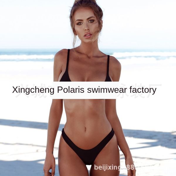 

polaris 2019 women's split swimsuit bikini popular bikini backless swimsuit, White;black