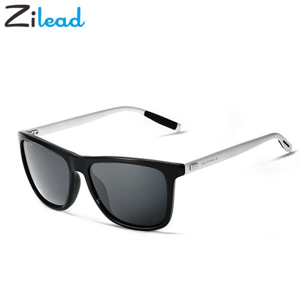 

zilead brand design classic polarized sunglasses men women driving square frame color film sun glasses male goggle uv400 gafas, White;black