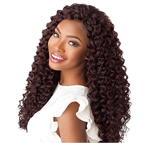

1pcs 18inch ocean wave synthetic hair natural black braids water weave deep twist crochet braids fiber hair extensions for women