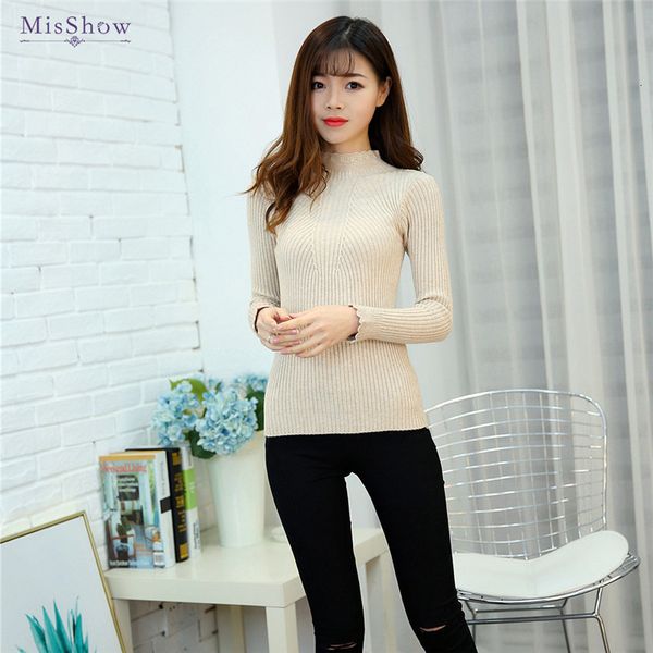

fashion color strong autumn winter women korean sweater high-necked lace lady, White;black