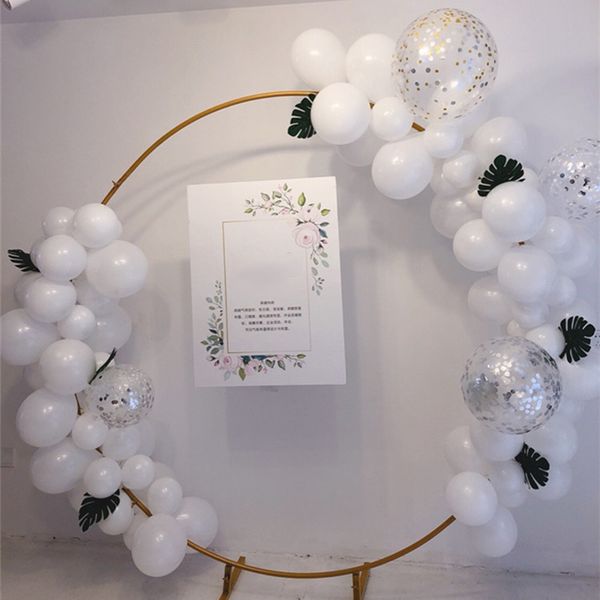 2019 Wedding Background Arch Wrought Iron Shelf Decorative Props Diy Round Party Flower With Frame From Hongxullc 66 84