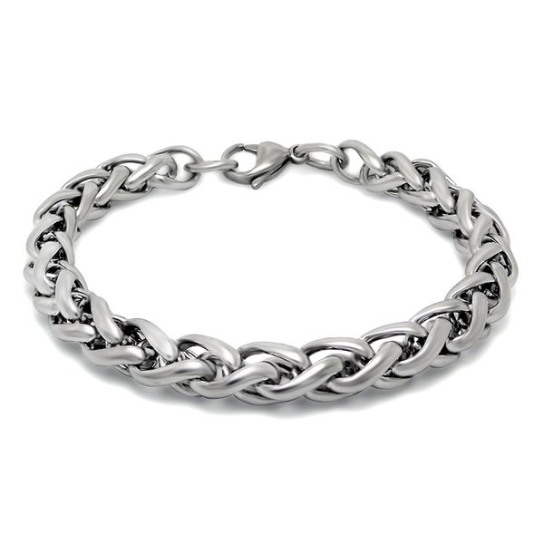

classic men's cool titanium steel bracelet link chain wristband bangle, Black
