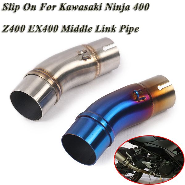 

slip on for ninja 400 ex400 z400 2017 2018 2019 motorcycle exhaust escape middle connection link pipe without muffler