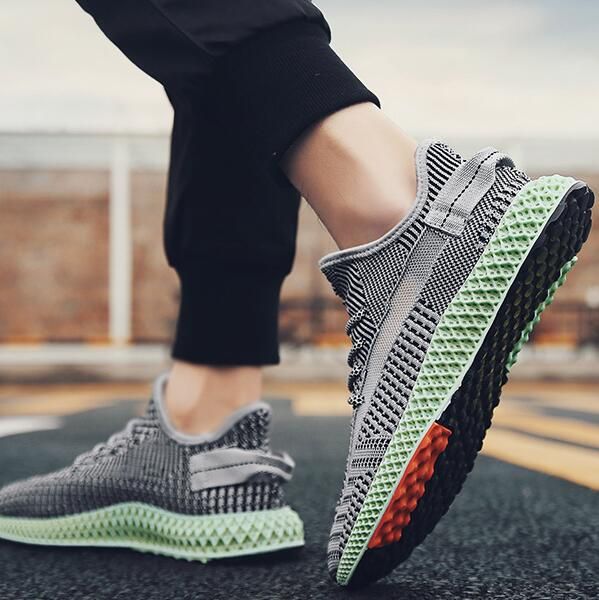 

designer luxury 2019 men's shoes flying woven mesh shoes outdoor running breathable sports students casual tide shoes ing, Black