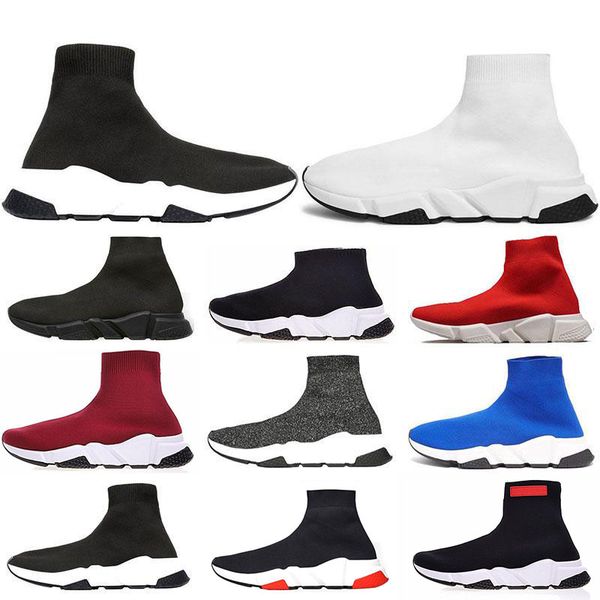 

new arrival sock shoes designer for men women speed trainer fashion luxury black white blue glitter flat mens trainers sneakers 36-45 elecar