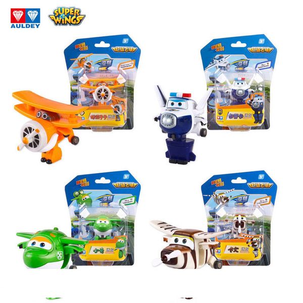 

auldey 5cm mini 8 single action figures robot toy set transforming super wings jett donnie dizzy grand albert mira kids christmas toys 07