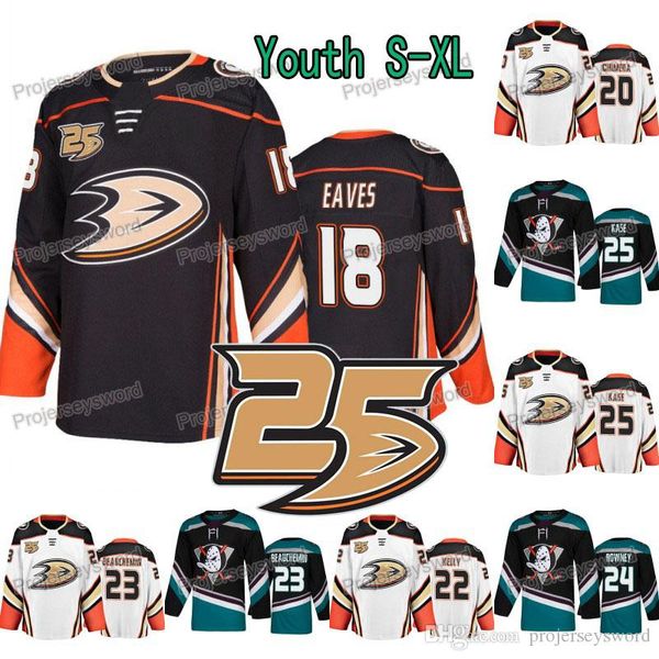 

Youth 25th Anniversary 18 Patrick Eaves Anaheim Ducks Jersey 20 Jason Chimera 24 Carter Rowney 25 Ondrej Kase Kids Custom Hockey Jerseys