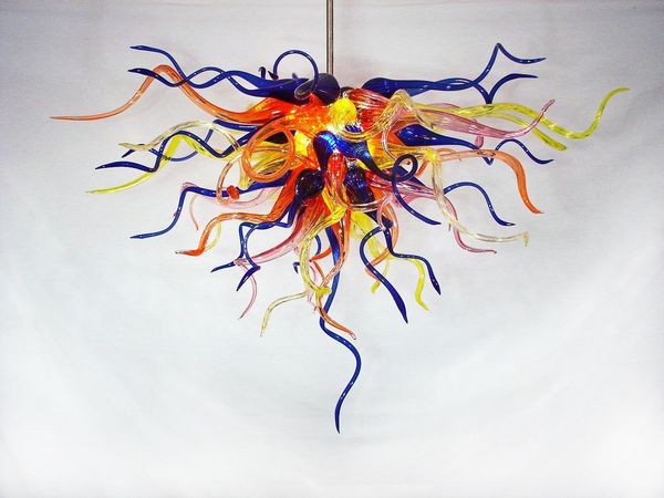 

100% mouth blown borosilicate murano glass chandelier pendant light art metal chain hanging adjust pendant lamp