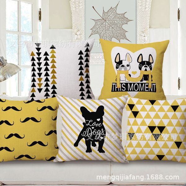 

new pattern ins gogo cartoon concise geometry cotton pillow backrest