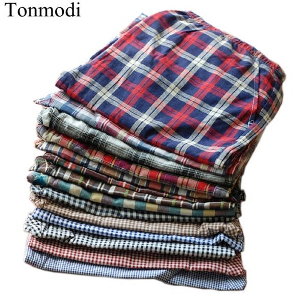 

couple's pants short cotton plaid women's pyjamas pants sleep bottoms, Black;red