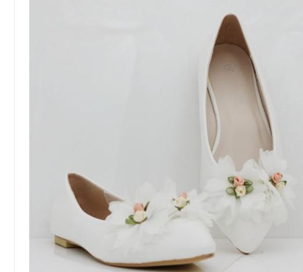 

women's shoes in spring and autumn flat bottom pointed end flower @325, Black
