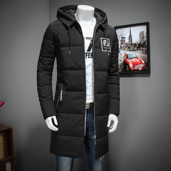 

8xl 7xl hommes parkas hombre dhiver x-long zipper clothes simple hiver parka militar mens long jackets and coats winter men, Black