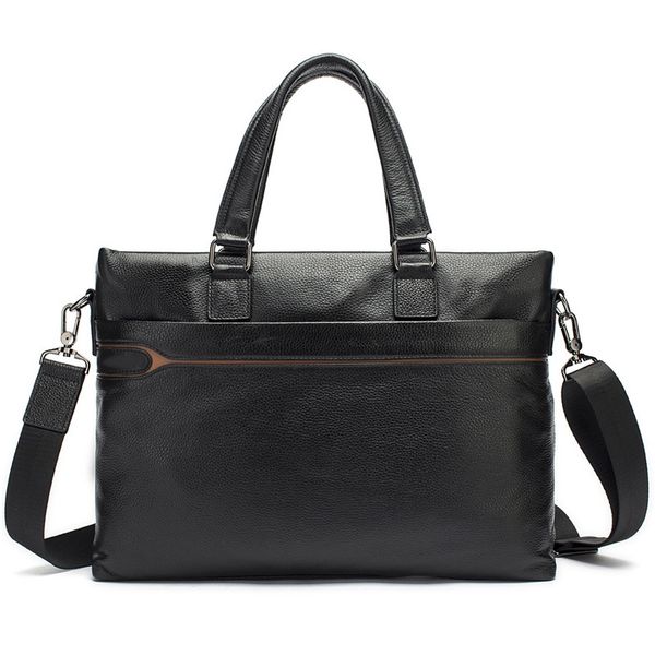 

european and american men's portable briefcase fashion trend men's business shoulder computer bag leather bag