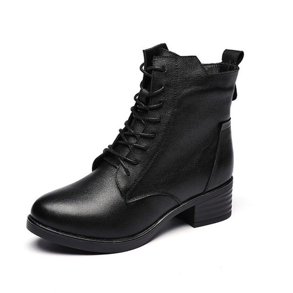 

new fashion ladies short boots winter new plus velvet warm thick bottom non-slip women boots fashion wild casual women, Black