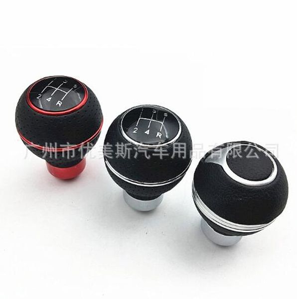 

5 speed car gear shift knob leather gear head handle shifter shift lever knobs