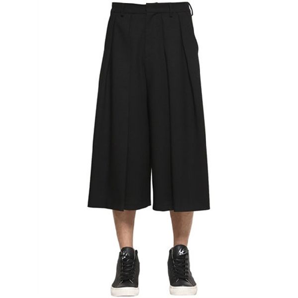 

new 27-44 2018 men's clothing gd hair stylist fashion handmade loose straight wide leg pants plus size singer costumes, Black